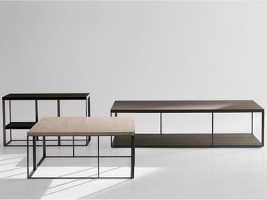 LITHOS - Rectangular steel and wood coffee table (Request Info).