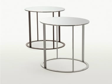 ELIOS - Round mirrored glass coffee table (Request Info).