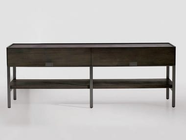 ERACLE - Rectangular solid wood console table with drawers (Request Info).