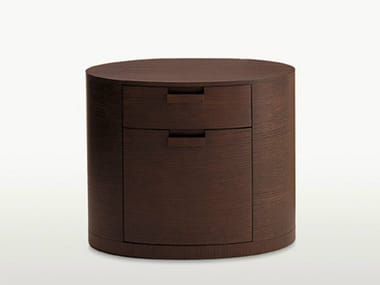 AMPHORA - Oval wooden bedside table with drawers (Request Info).