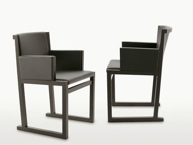 MUSA - Sled base solid wood chair with armrests (Request Info).