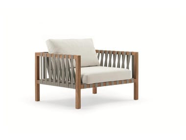 MISTRAL - Fabric garden armchair with armrests (Request Info).