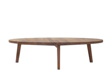 GRAY 49 - Low round wooden coffee table (Request Info).