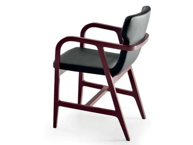FULGENS - Upholstered leather chair with armrests (Request Info).