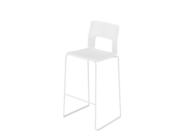 KOBE - High sled base Baydur¢ç stool with back (Request Info).