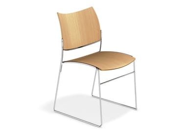 CURVY - Sled base wooden chair (Request Info).