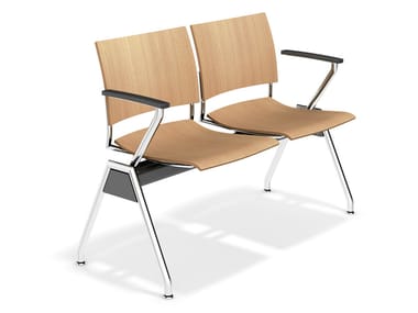 FENIKS TRAVERSE - Wooden beam seating with armrests (Request Info).