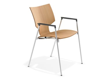 LYNX I - Wooden chair with armrests (Request Info).