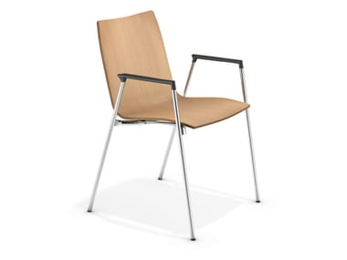 LYNX II - Wooden chair with armrests (Request Info).