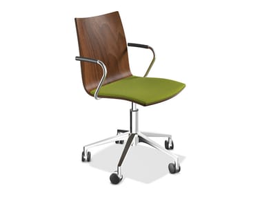 ONYX IV - Wooden chair with 5-spoke base (Request Info).
