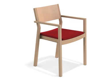 WOODY - Wooden chair with armrests (Request Info).