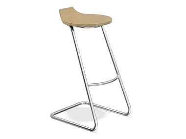 RAVELLE II - Cantilever wooden stool (Request Info).