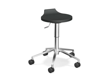 RAVELLE V - Synthetic material stool with castors (Request Info).