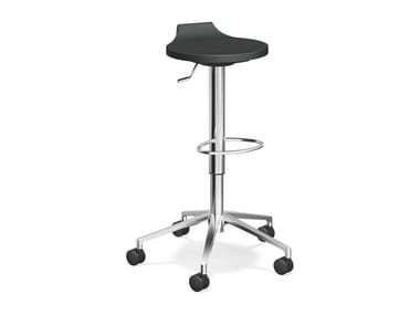RAVELLE V - Stool with castors with footrest (Request Info).