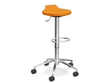 RAVELLE V - Upholstered stool with castors (Request Info).
