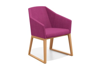 PARKER II - Sled base easy chair with armrests (Request Info).