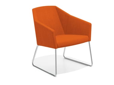PARKER III - Sled base fabric easy chair (Request Info).