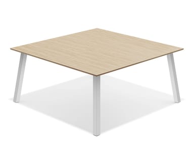 WISHBONE IV - Square wooden meeting table (Request Info).