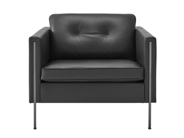 ANDY - Leather armchair with armrests (Request Info).