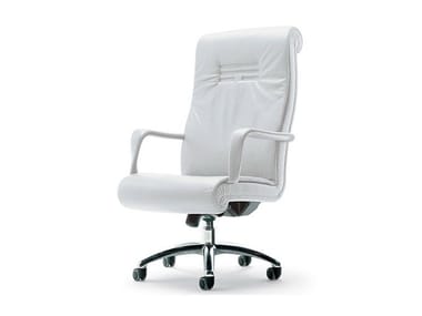 FORUM - Upholstered leather office chair with castors (Request Info).