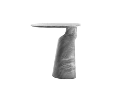 ILARY - Monolithic table - Round marble side table.