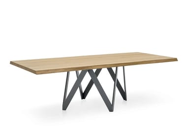 CARTESIO - Rectangular wood veneer table (Request Info).