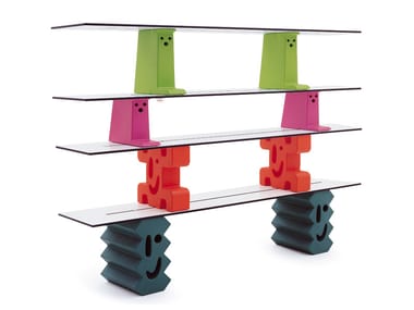 LADRILLOS - Sectional polyethylene kids bookcase (Request Info).