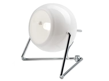 BELUGA WHITE - Adjustable chrome plated table lamp by Fabbian
