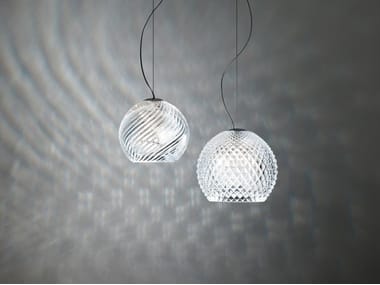 DIAMOND SWIRL - Crystal pendant lamp by Fabbian