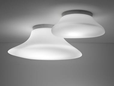 LUMI MYCENA - Halogen fluorescent glass ceiling lamp by Fabbian