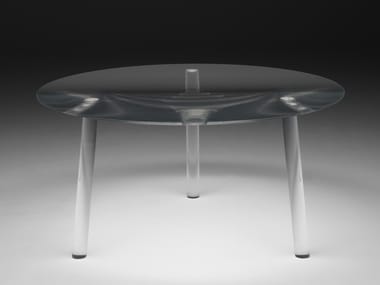 DROP TABLE - Round plexiglass table (Request Info).