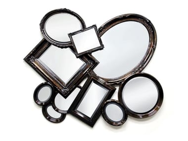 ROOT - Wall-mounted framed mahogany mirror (Request Info).