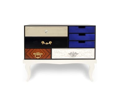 SOHO - Rectangular rosewood bedside table with drawers (Request Info).
