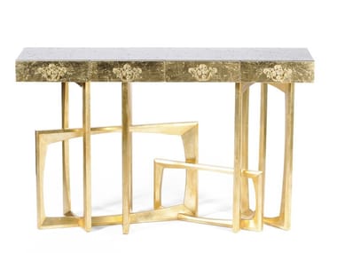 METROPOLIS - Rectangular mahogany console table with drawers (Request Info).