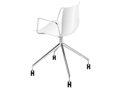 CATIFA 46 - Trestle-based chair with armrests with castors (Request Info).
