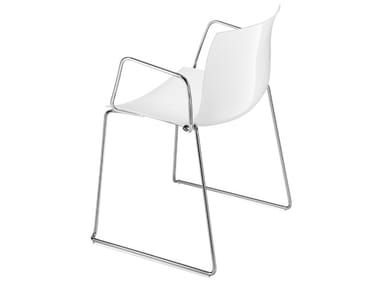 CATIFA 53 - Sled base chair with armrests (Request Info).