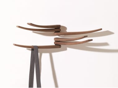 WING - Wall-mounted walnut coat rack (Request Info).