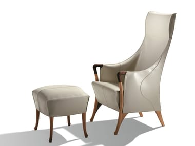 PROGETTI - High-back leather armchair (Request Info).