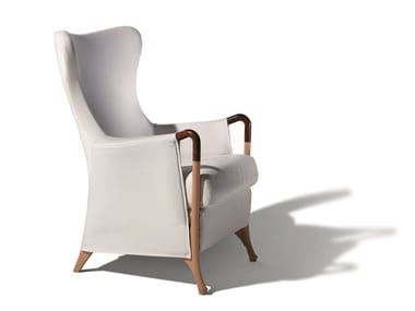 PROGETTI - Wing fabric armchair with armrests (Request Info).