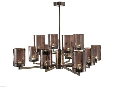 QUARZO 725/8+4-L - LED crystal chandelier with metal frame (Request Info).
