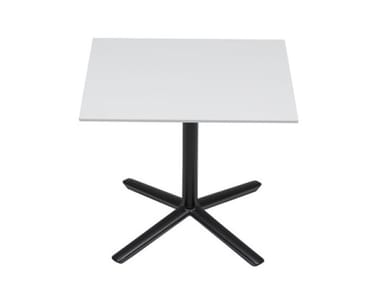 QUATTRO OCCASIONAL SOLID SURFACE SQUARE - Low square Solid Surface coffee table with 4-star base (Request Info).