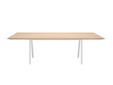 RADIAL CONFERENCE ME9024 - Rectangular oak meeting table (Request Info).
