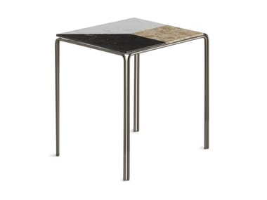RAGTIME - Square marble high side table (Request Info).