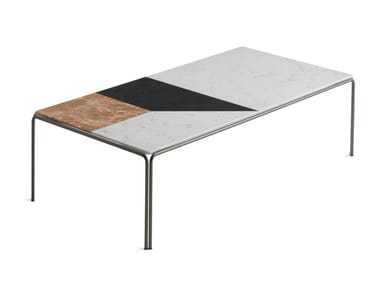 RAGTIME - Low rectangular marble coffee table (Request Info).