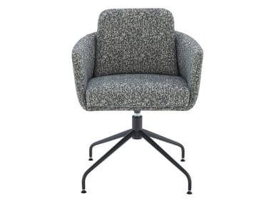 TADAO - Swivel fabric chair with 4-spoke base with armrests (Request Info).