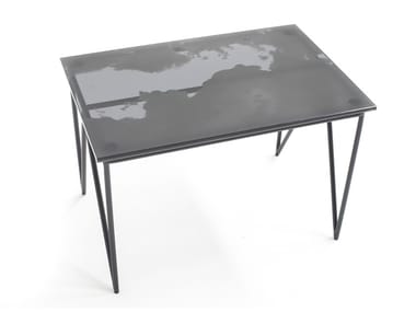 AEROZEPPELIN - Rectangular crystal and steel coffee table (Request Info).