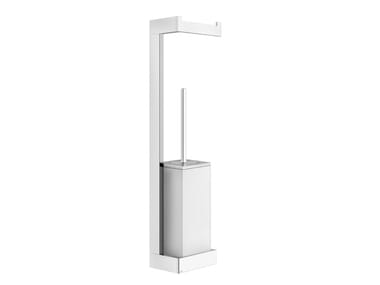 RETTANGOLO - Brass toilet roll holder / toilet brush by Gessi