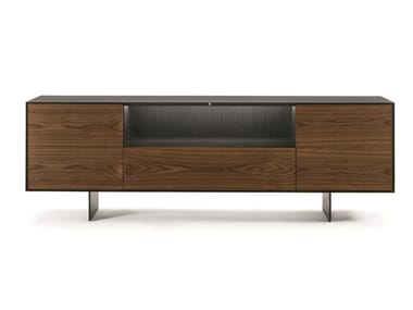 RIALTO FLY OPEN - Solid wood and blockboard sideboard with iron frame (Request Info).
