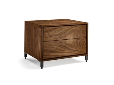 RIALTO NIGHT FLY - Night table in blockboard and solid wood with 2 drawers (Request Info).