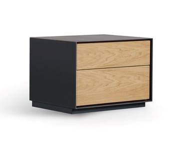 RIALTO NIGHT - Rectangular solid wood and iron bedside table with drawers (Request Info).